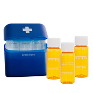 Travel Size Bottles for Medicines (Liquid or Pills) with Carrying Case - Blue 3 Pack