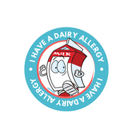 AllerMates Dairy Allergy Warning Label Stickers for Kids