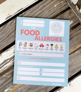 Food Allergy Classroom Forms Notepad