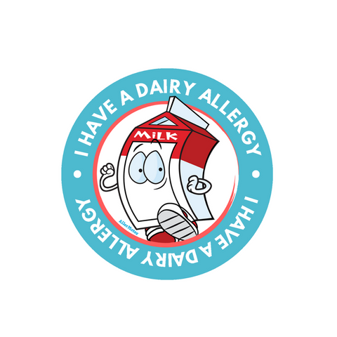 AllerMates Dairy Allergy Warning Label Stickers for Kids