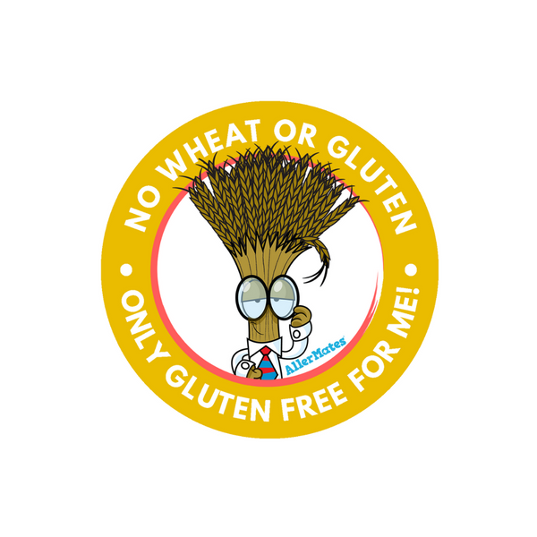 AllerMates Gluten Free Wheat Allergy Warning Label Stickers for Kids