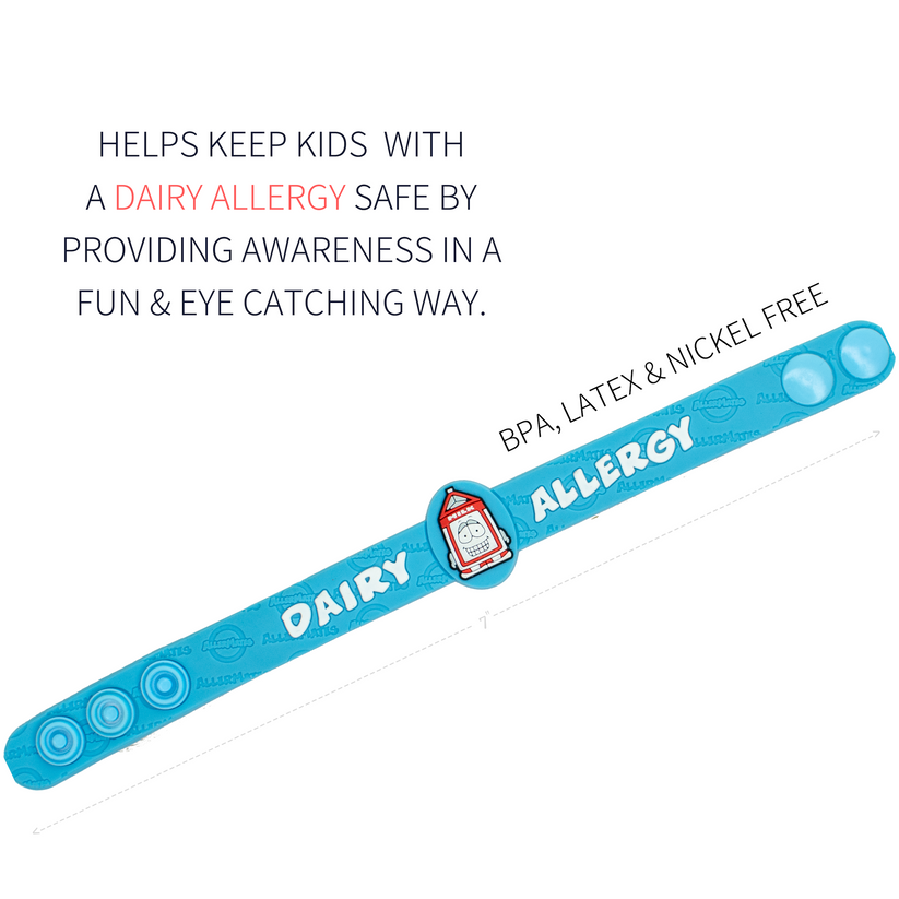AllerMates Fun Dairy Allergy and Milk Allergy Bracelet for Kids Health