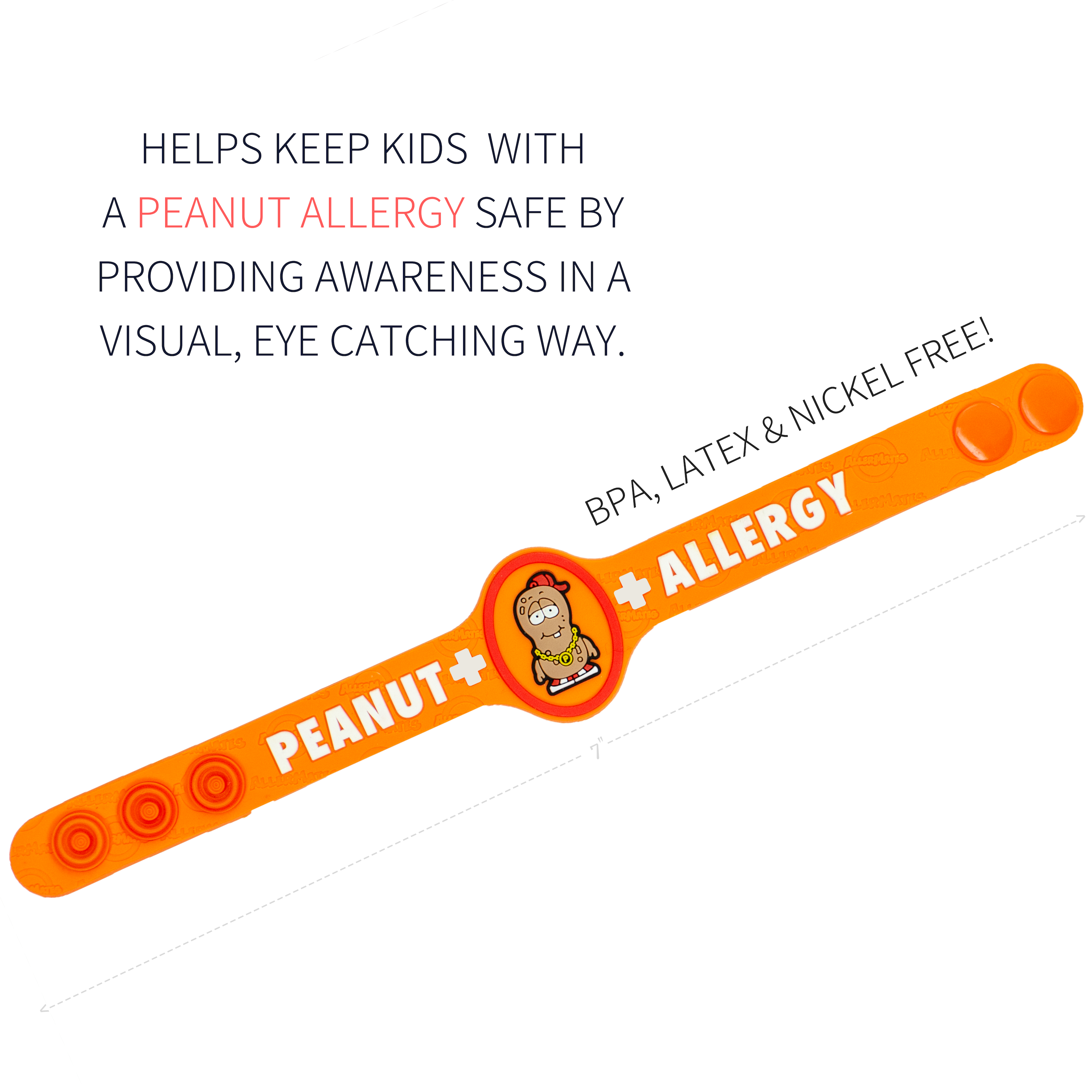 AllerMates Fun Peanut Allergy Bracelet for Kids Health and Safety
