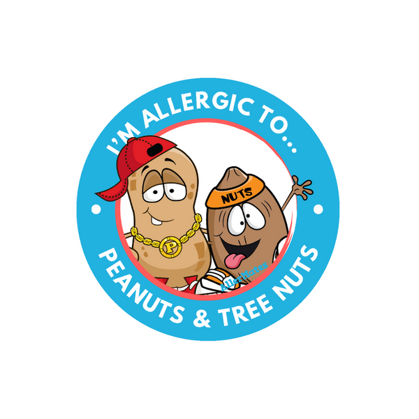AllerMates Peanut and Tree Nut Allergy Warning Label Stickers for Kids