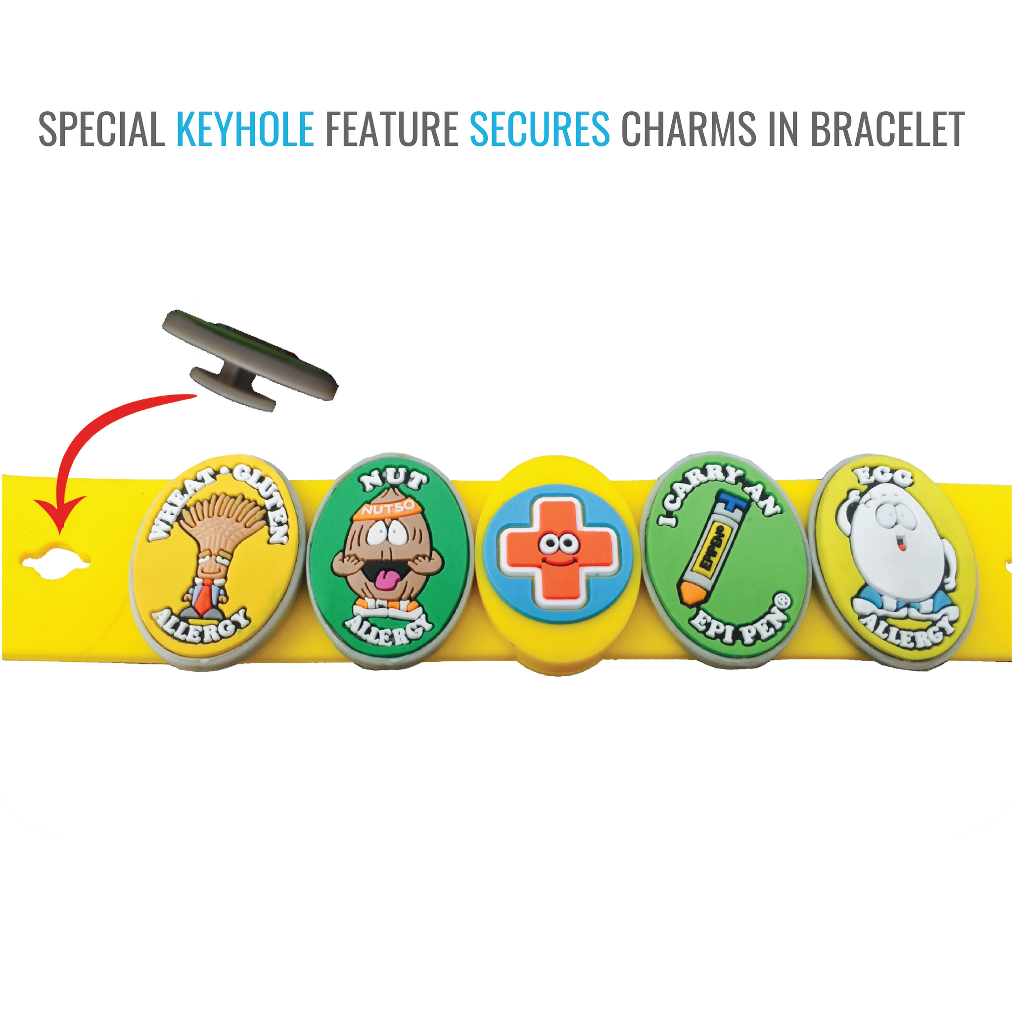 AllerMates Fun Egg Allergy Charm for Kids Health and Safety