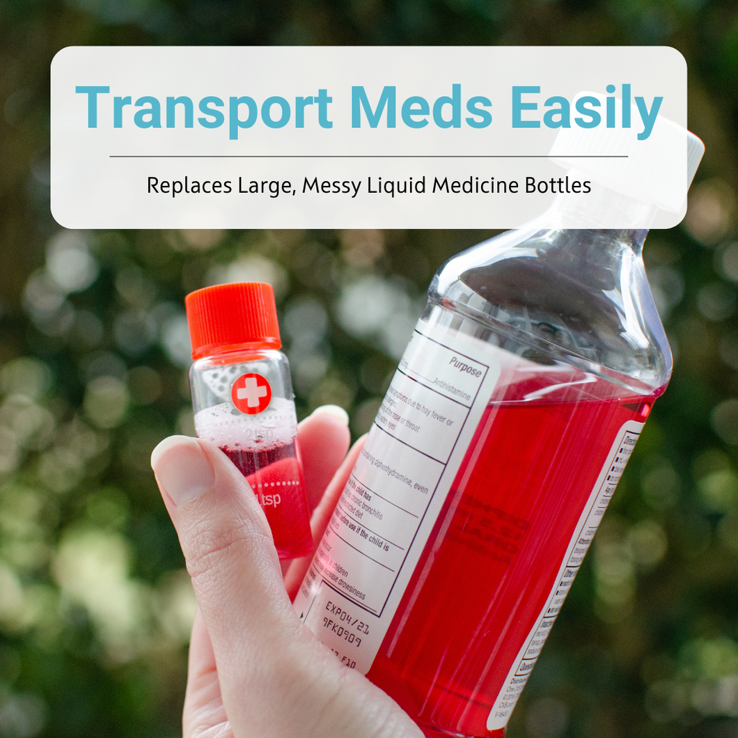 AllerMates Three Pack of Travel Sized Mini Bottles for Liquid Medicines