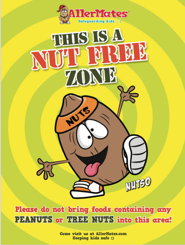 AllerMates Nut Free Zone School Allergy Safety Poster